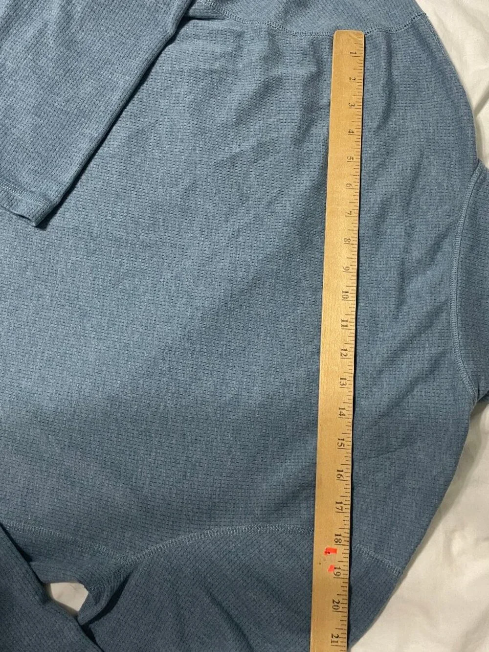 Mens Sz XL J. Crew Blue Heather Performance 1/4 Quarter Zip Long Sleeve Pullover